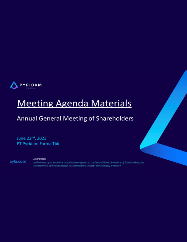 General Meeting of Shareholders Related Information – PT Pyridam Farma Tbk.